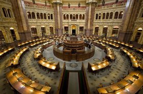 The US Library of Congress' main reading room, Thomas Jefferson Building