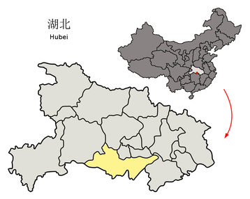 location of jingzhou in hubei province