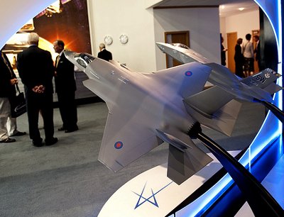 A display model of Lockheed MartinÔÇÖs F-35 jet