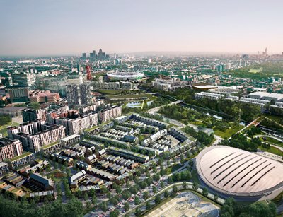 An artist's impression of the Olympic Park after the Games