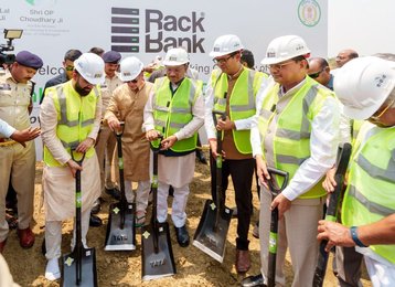LtoR - Narendra Sen, Founder & CEO, RackBank, Jeff Ferry, Head of Investment, RackBank, Chief Minister of Chhattisgarh, Shri Vishnu Deo Sai, Shri OP Choudhary, Honourable Minister, Finance, Housing & Envir.jpeg