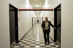 Martin Levy, director of IPv6 strategy, Hurricane Electric, in a hallway of the company's Fremont, California, data center.
