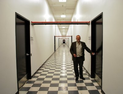 Martin Levy, director of IPv6 strategy, Hurricane Electric, in a hallway of the company's Fremont, California, data center.