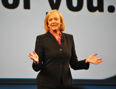 HP president and CEO Meg Whitman speaking at the HP Discover 2012 conference in Las Vegas.
