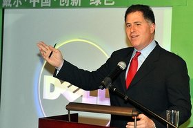 Michael Dell at a press conference in China in 2009. Image courtesy of Dell.