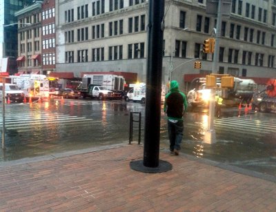 Intersection of Water St. and Broad St. in the afternoon of Oct. 31. Source: Datagram