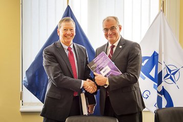 Dan Johnson, president of General Dynamics IT, and Koen Gijsbers, General Manager of the NATO Communications & Information Agency