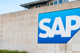 SAP logo displayed outside its headquarters in Walldorf, Germany
