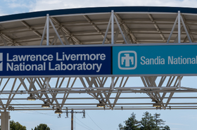 The entrance to Lawrence Livermore National Laboratory in Livermore, California, USA