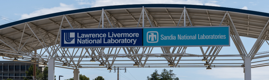The entrance to Lawrence Livermore National Laboratory in Livermore, California, USA