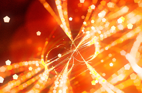 Fiery glowing trajectories with particles abstract background - SDx crop