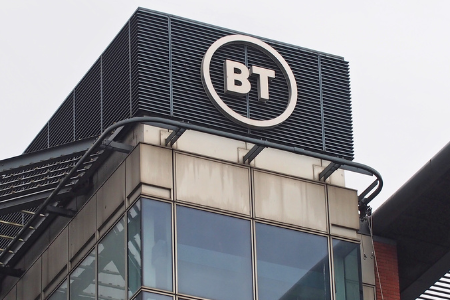 Logo on the BT offices on sovereign street in holbeck leeds - SDx crop