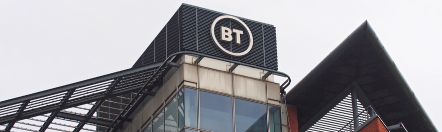 Logo on the BT offices on sovereign street in holbeck leeds - SDx crop