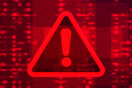 Digital binary code on dark red background
