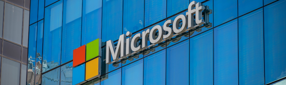 Microsoft logo on an office tower exterior in downtown Vancouver - SDx crop