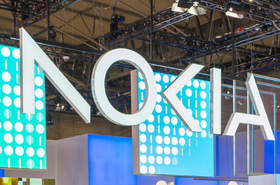 Nokia logo on display at Mobile World Congress 2025