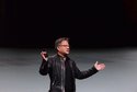 Nvidia CEO Jensen Huang in an empty room