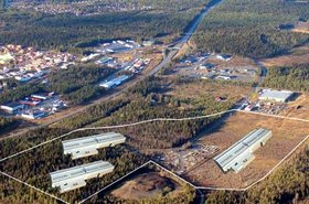 Concept of what was to be FacebookÔÇÖs three-data-center campus in Osterund, Sweden. Building images superimposed digitally. Image courtesy of Invest Sweden