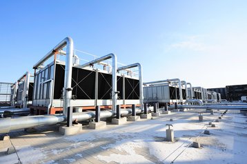 Evaporative cooling towers are an integral part of many data centers