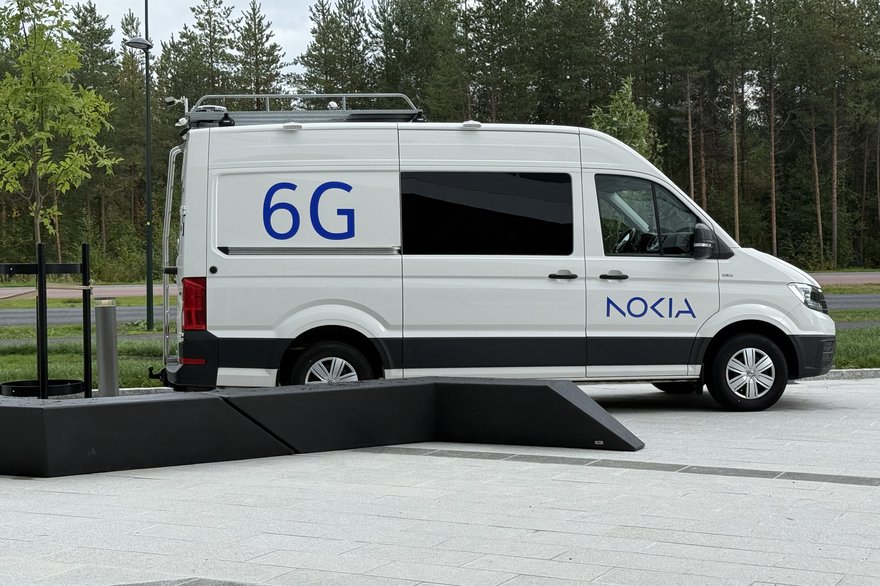 One of several Nokia '6G vans' used during field tests