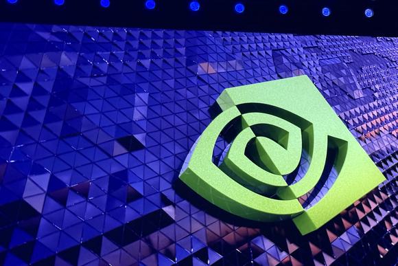 Nvidia logo on display at GTC