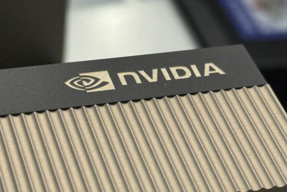 Nvidia logo on the side of a GPU
