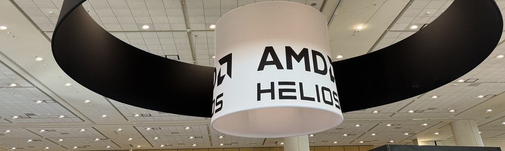 AMD's logo on display at Advancing AI