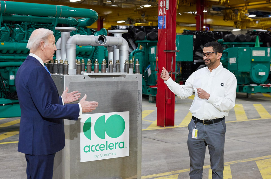 President Biden finding out all about Accelera hydrogen power tech from Cummins.png
