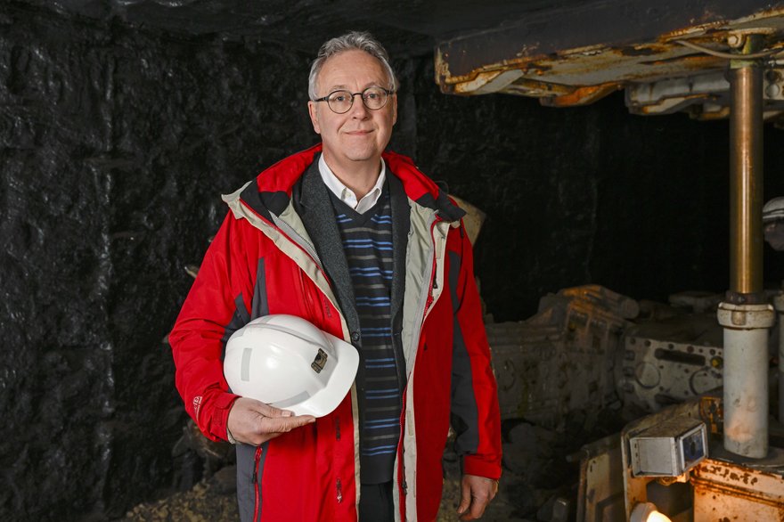 Professor Chris McDermott at the National Mining Museum - Credit Neil Hanna