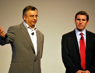 Rafiq Mohammad, CEO, CEO of Autonomy Promote, HP (left), and Colin Mahony, VP and general manager at HP Vertica