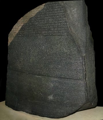 rosetta stone at the British Museum by hans hillewaert wikimedia