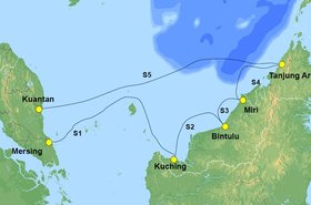 Route map for the SKR1M submarine cable system