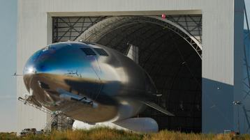 Sceye HAPS-5 emerging from a hangar