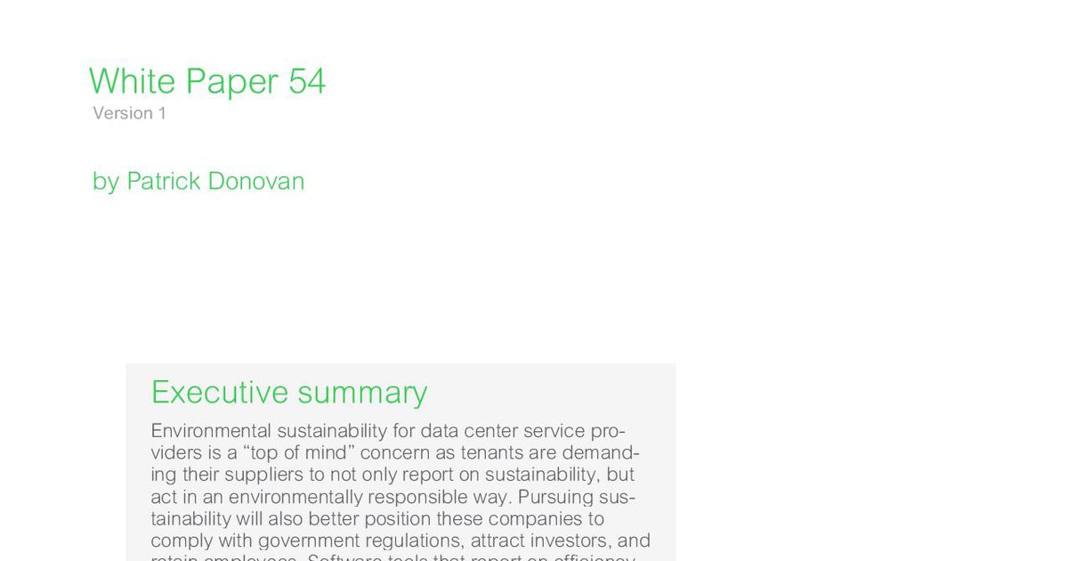 Environmental Sustainability Management (ESM) software for colocation ...