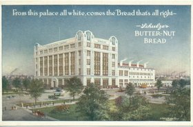 Schulze Baking Company on an old postcard
