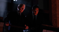 Screenshot of Old Man and Donald Johnson in Robocop 2