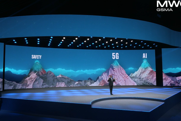Vivek Badrinath during the opening keynote of MWC 2026