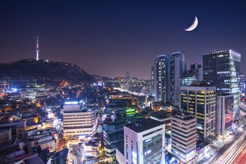 Seoul City skyline at night