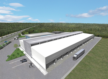 Digital rendering of IIJ's planned data center campus, Shiroi, Japan