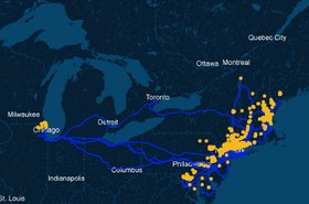 Sidera's network map (pre-merger)