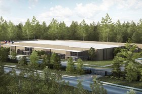 Rendering of StreamÔÇÖs future data center in Woodlands, Texas.
