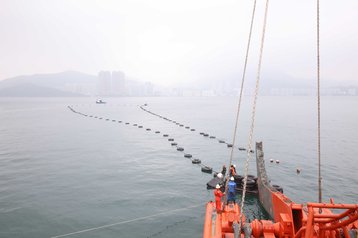 TKO Express installed across the eastern entrance of Victoria Harbor