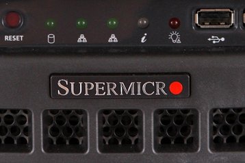 Supermicro logo on a workstation