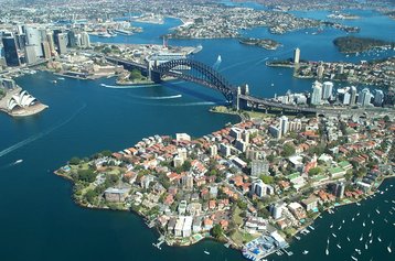 Aerial view of Sydney Harbour Bridge