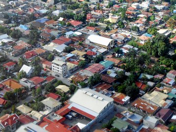 Aerial view of Davao City, Mindanao Island, Philippines