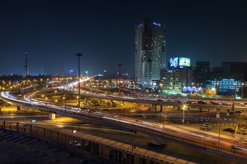 Bridge in Cairo, Egypt by night