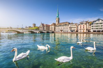 Zurich's river Limmat, Switzerland