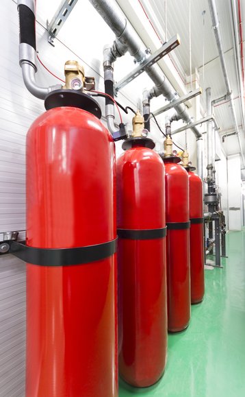 Gas fire suppression system