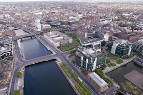Aerial view of Dublin, Ireland