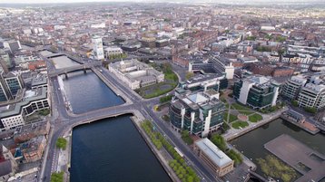 Aerial view of Dublin, Ireland